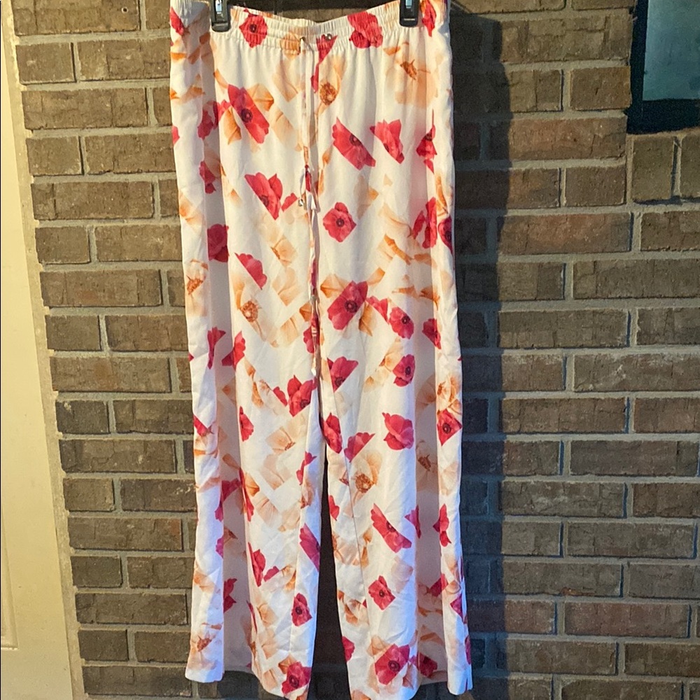 Calvin Klein Red and Orange Wide Leg Lounge Pants